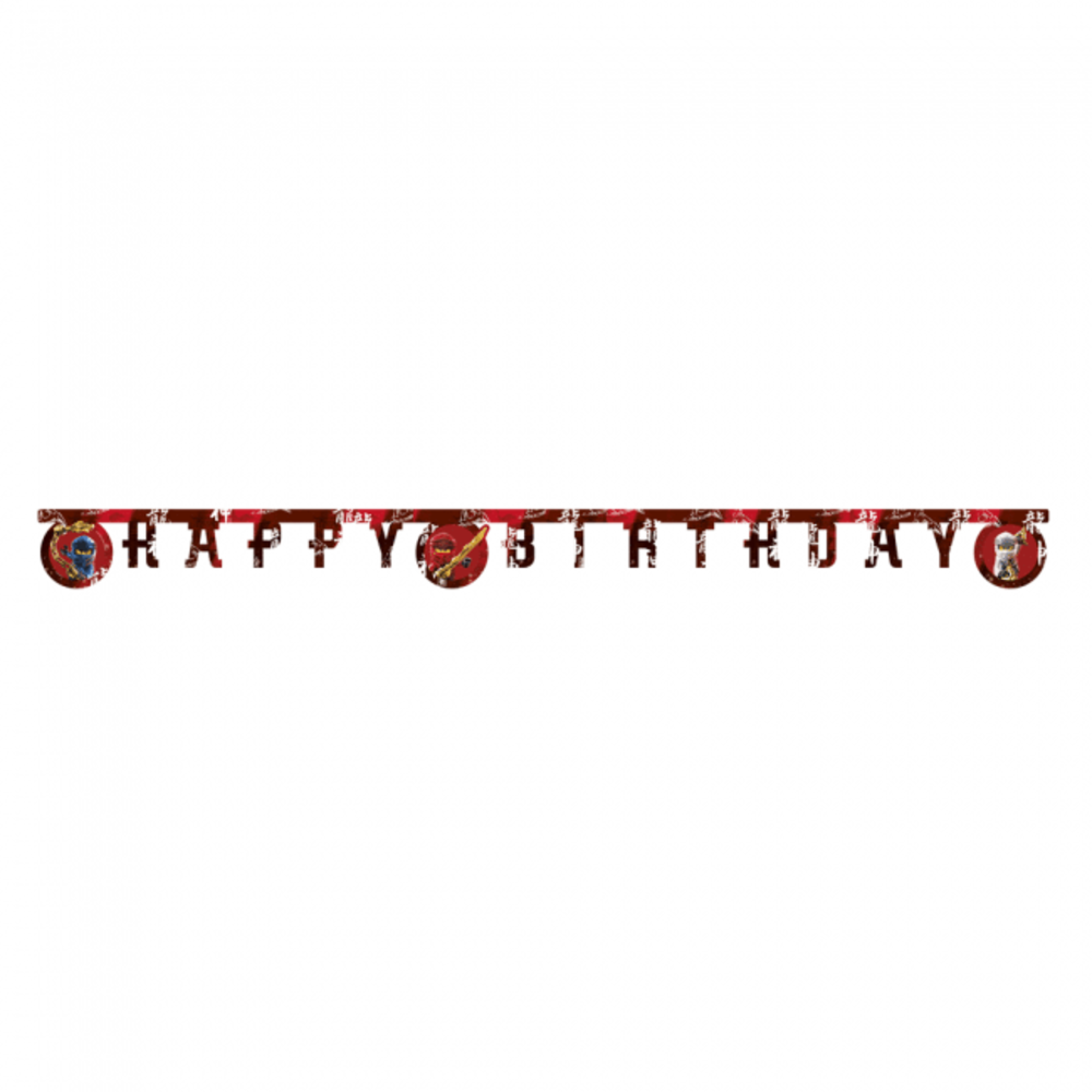 Procos Party Guirlande de lettres « Joyeux anniversaire » Lego Ninjago 200 cm | à l'unité