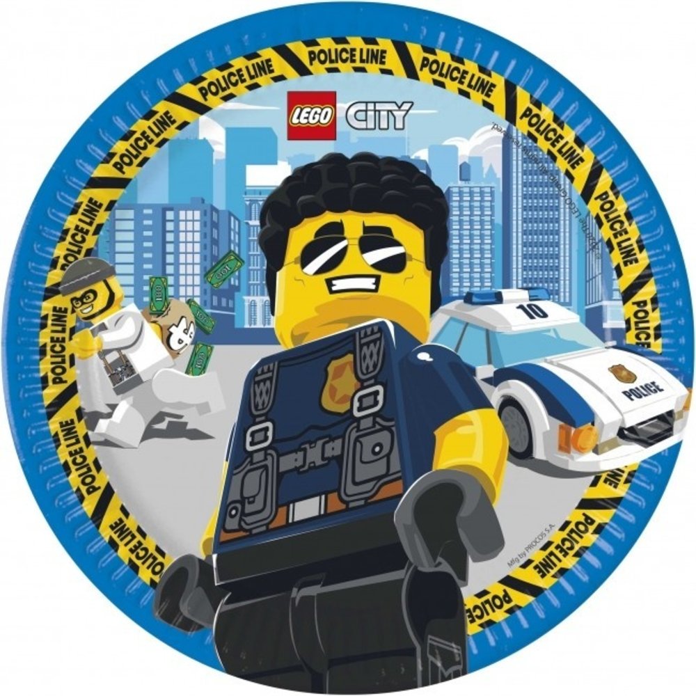 Procos Party Lego City Plates 23cm | 8 pieces