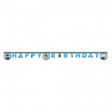 Procos Party Guirlande de lettres « Joyeux anniversaire » Lego City 200 cm | à l'unité