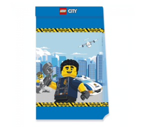 Procos Party Sachets cadeaux Lego City 31 x 14 cm | 4 pièces