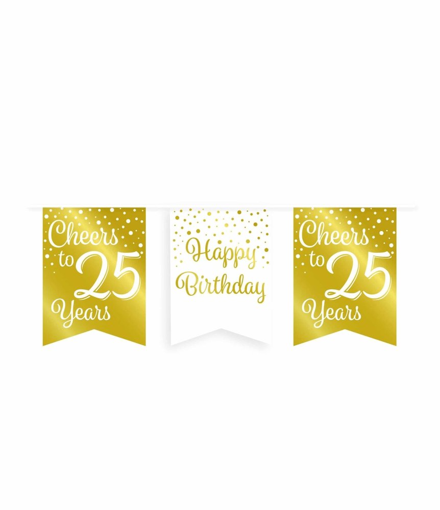 Paper Dreams Garland Cheers to 25 years white/gold | 6m Paper Dreams Garland Cheers to 25 years white/gold | 6m