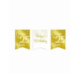 Paper Dreams Garland Cheers to 25 years white/gold | 6m Paper Dreams Garland Cheers to 25 years white/gold | 6m