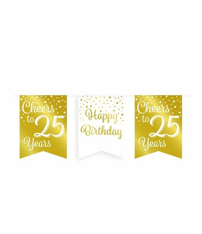 Paper Dreams Garland Cheers to 25 years white/gold | 6m Paper Dreams Garland Cheers to 25 years white/gold | 6m
