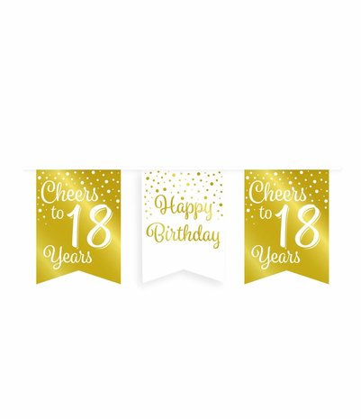 Paper Dreams Guirlande Cheers pour 18 ans blanc/or | 6 m