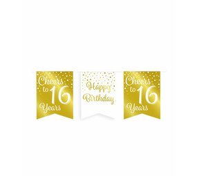 Paper Dreams Garland Cheers to 16 years white/gold | 6m