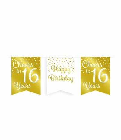 Paper Dreams Garland Cheers to 16 years white/gold | 6m