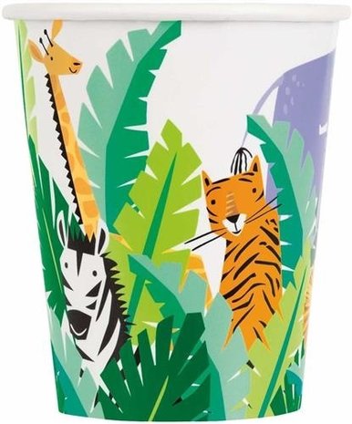 Unique Party Animal Safari Cups 250ml | 8 pieces