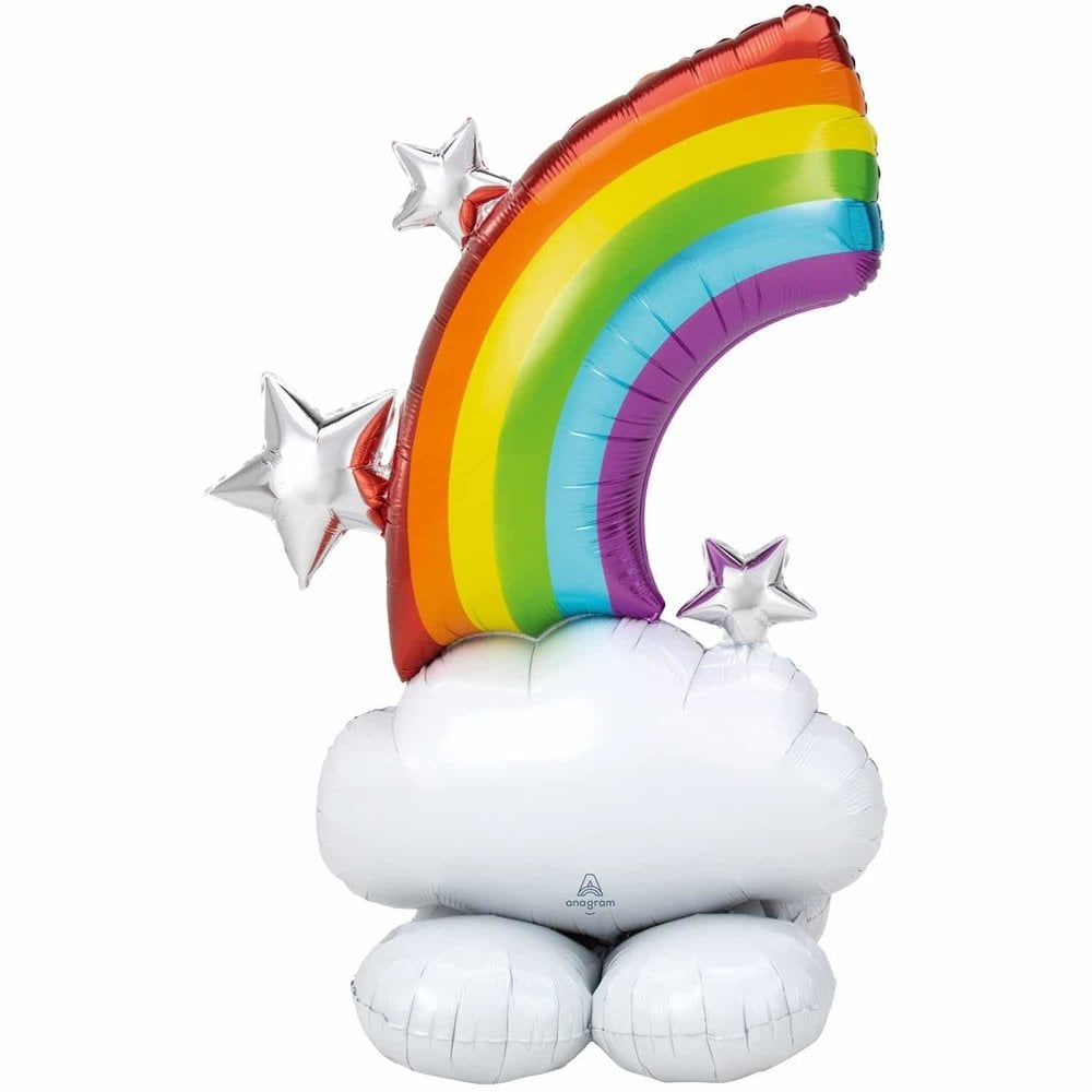 Ballon géant arc-en-ciel sur pied | 132 cm