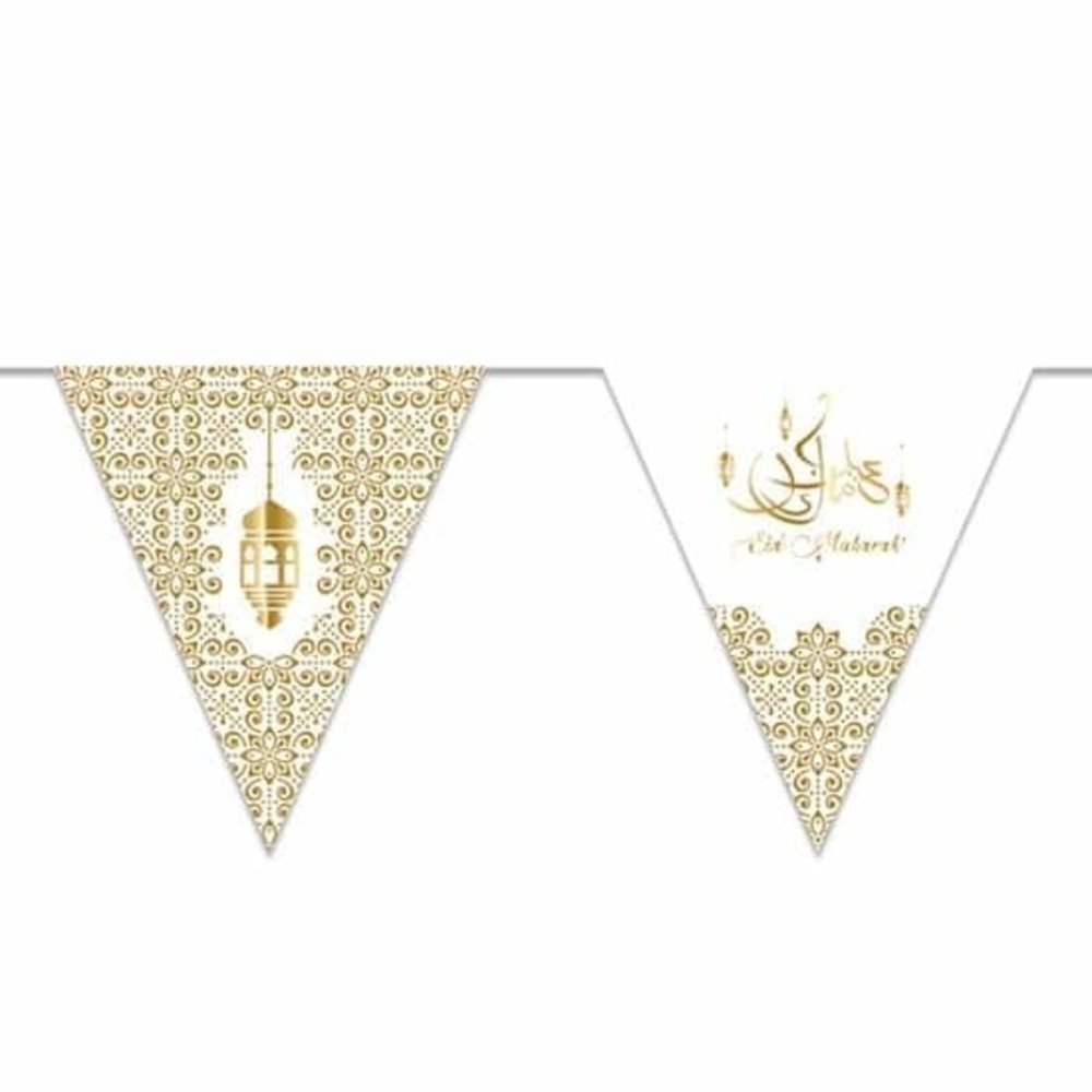 Zin El Afrah Paper bunting Eid Mubarak Gold | 4.5 meters