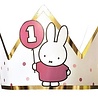 Haza - Witbaard Couronne Miffy rose pour 1er anniversaire | à l'unité