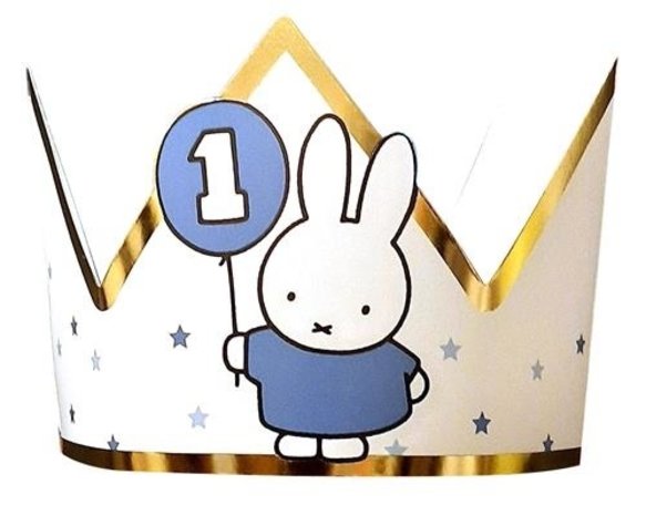 Haza - Witbaard Miffy Crown 1st Birthday Blue | per piece