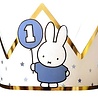 Haza - Witbaard Couronne Miffy 1er anniversaire bleue | à l'unité Haza - Witbaard Couronne Miffy 1er anniversaire bleue | à l'unité