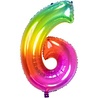 Folat Helium ballon Yummy Gummy regenboog cijfer 6 | 81cm
