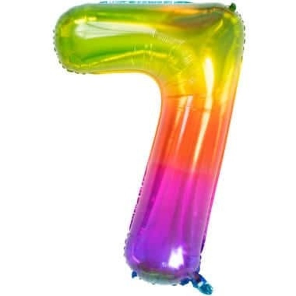 Folat Heliumballon „Yummy Gummy“ Regenbogen-Nummer 7 | 81 cm