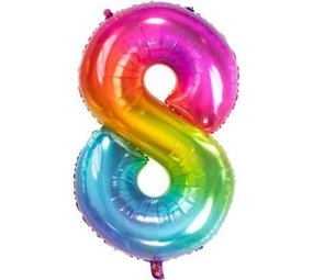 Folat Helium balloon Yummy Gummy rainbow number 8 | 81cm