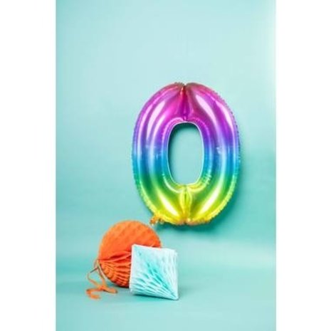 Folat Helium balloon Yummy Gummy rainbow number 0 | 81cm