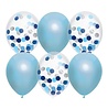 Haza - Witbaard Blue balloon mix with confetti | 6 pieces