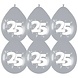 25 Years Silver Balloons 30cm | 6 pieces