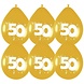 Ballons dorés métallisés pour 50e anniversaire, 30 cm | 6 pièces