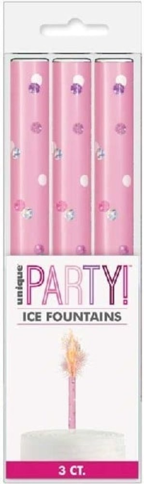 Pinkfarbene Glitzer-Eisbrunnentorte | 3 Stück