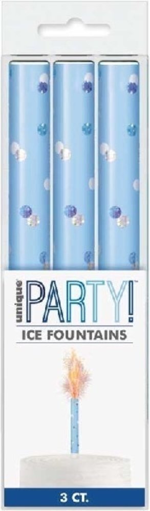 Fontaine de glace Cake Blue Glitz | 3 pièces
