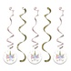 Creative Converting Décoration suspendue Licorne Bébé Spirale 76 cm | 5 pièces