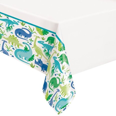 Unique Party Dinosaur Tablecloth Blue & Green 137x213cm | per piece
