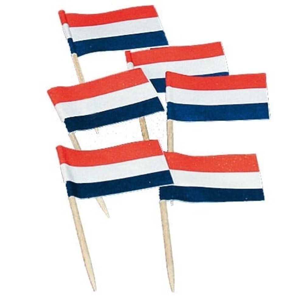 WeFiesta Piquets aux couleurs du drapeau néerlandais (rouge, blanc, bleu) | 50 pièces