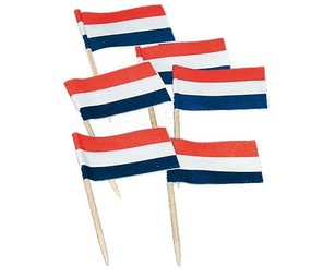 WeFiesta Piquets aux couleurs du drapeau néerlandais (rouge, blanc, bleu) | 50 pièces