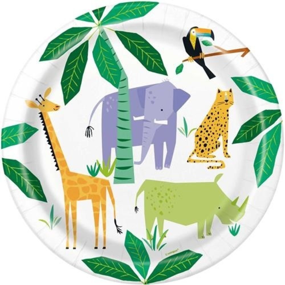 Unique Party Animal Safari Plates 23cm | 8 pieces