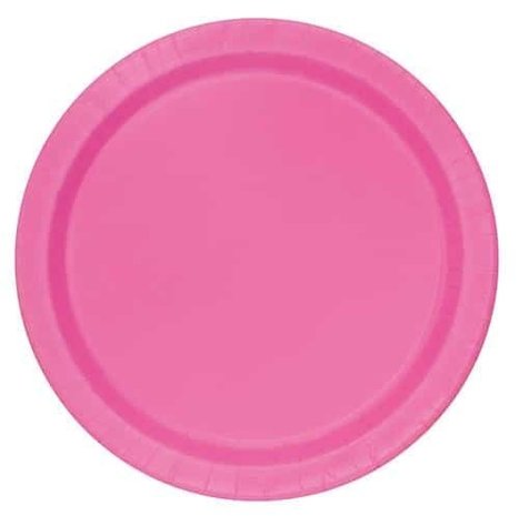 Unique Party Roze Borden 18cm | 8 stuks Unique Party Roze Borden 18cm | 8 stuks