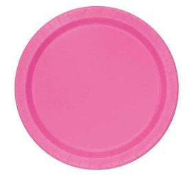 Unique Party Roze Borden 23cm | 8 stuks Unique Party Roze Borden 23cm | 8 stuks