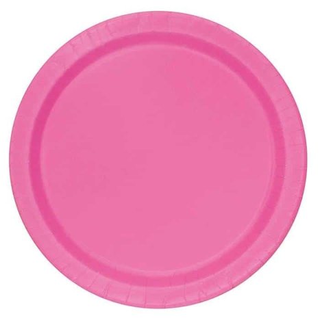 Unique Party Roze Borden 23cm | 8 stuks Unique Party Roze Borden 23cm | 8 stuks