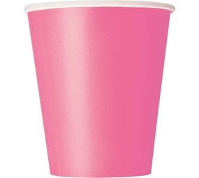 Unique Party Hot Pink Cups 270ml | 8 pieces