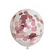 Roségoldene Ballons mit Konfetti | 6 Stück