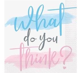 Unique Party Gender Reveal "Balloons" Servetten 33x33cm | 16 stuks