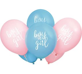 Unique Party Révélation du sexe du bébé - Ballons de 30 cm | 8 pièces