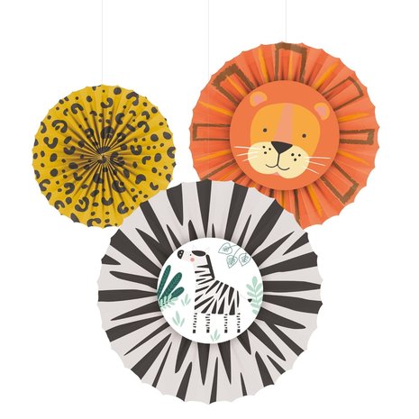 Amscan Rosettes éventail Wild | 3 pièces