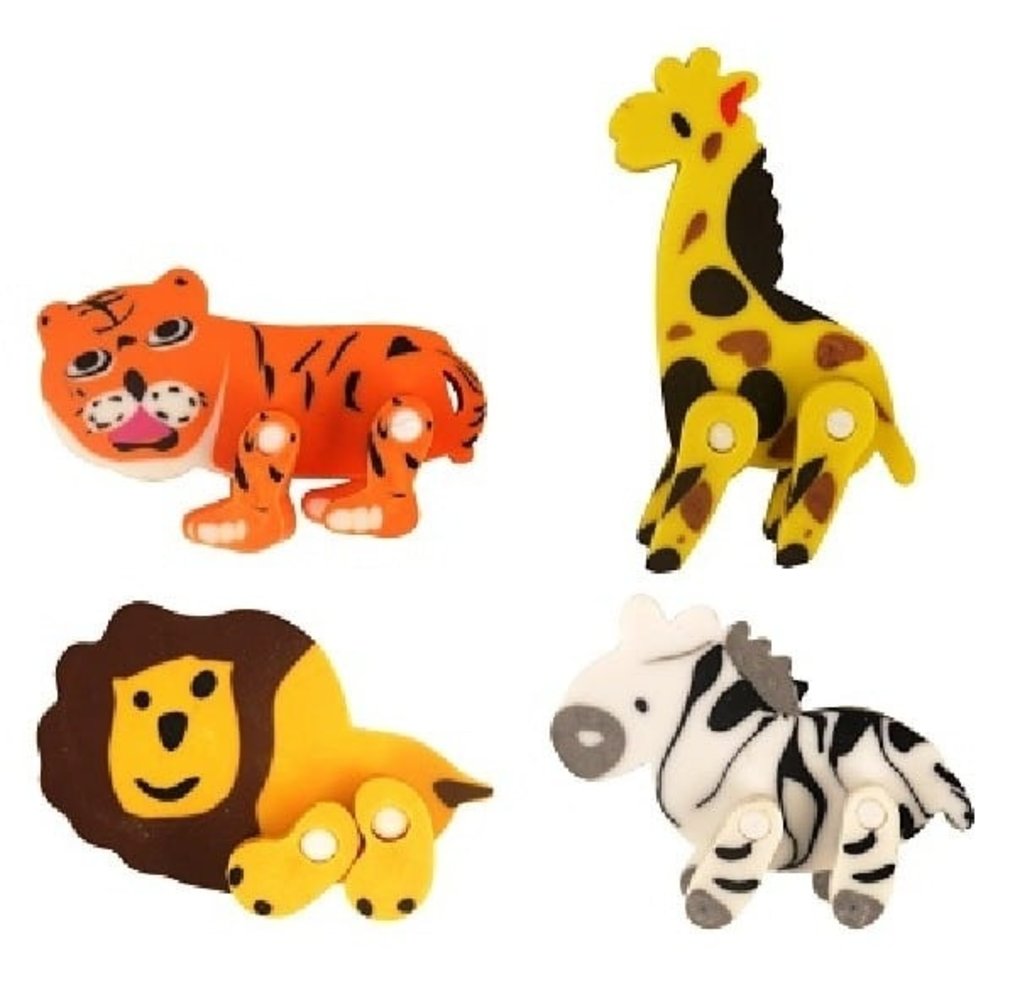 Henbrandt Jungle Animals Eraser 5cm | 12 pieces