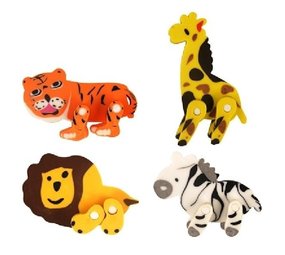 Henbrandt Jungle Animals Eraser 5cm | 12 pieces