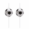 Procos Party Papierstrohhalme in Fußballform, 22 cm | 4 Stück