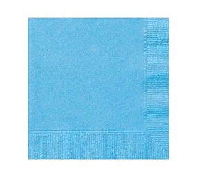 Unique Party Serviettes bleu clair 25 x 25 cm | 20 pièces