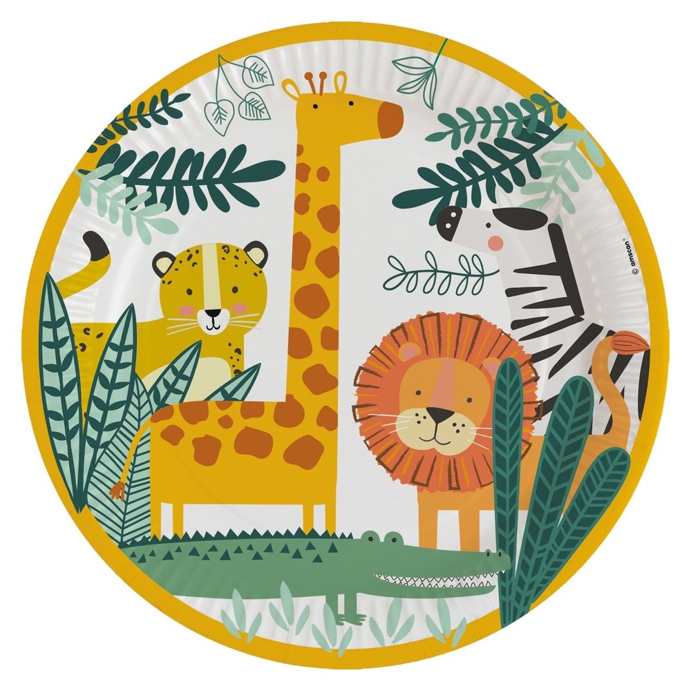Amscan Get Wild Plates 23cm | 8 pieces