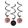 Paper Dreams Swirls Cheers to 80 years rose goud/zwart | per 3 stuks Paper Dreams Swirls Cheers to 80 years rose goud/zwart | per 3 stuks