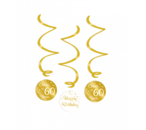 Paper Dreams Swirls Cheers to 60 years white/gold | per 3 pieces