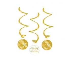 Paper Dreams Swirls Cheers to 30 years white/gold | per 3 pieces