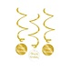 Swirls Happy Birthday wit/goud | 3 stuks Swirls Happy Birthday wit/goud | 3 stuks