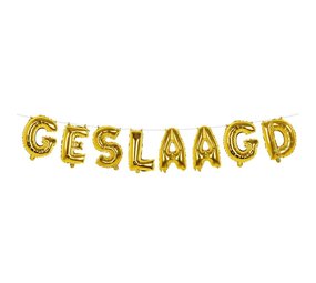 Guirlande de ballons en aluminium Hourra pour l'or passé | 4 mètres