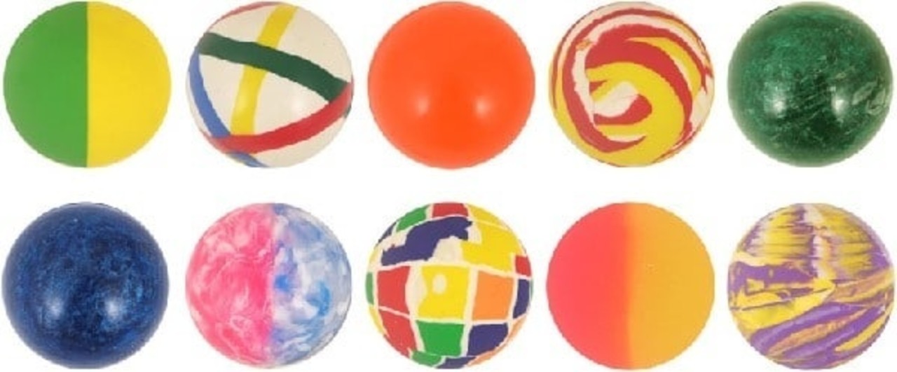 Henbrandt Buntes Design Hüpfball XL 43 mm | 6 Stück