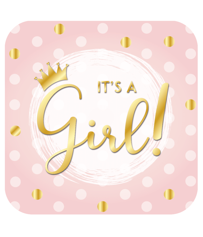 Paper Dreams Deurbord It's a Girl! 50x50cm | per stuk